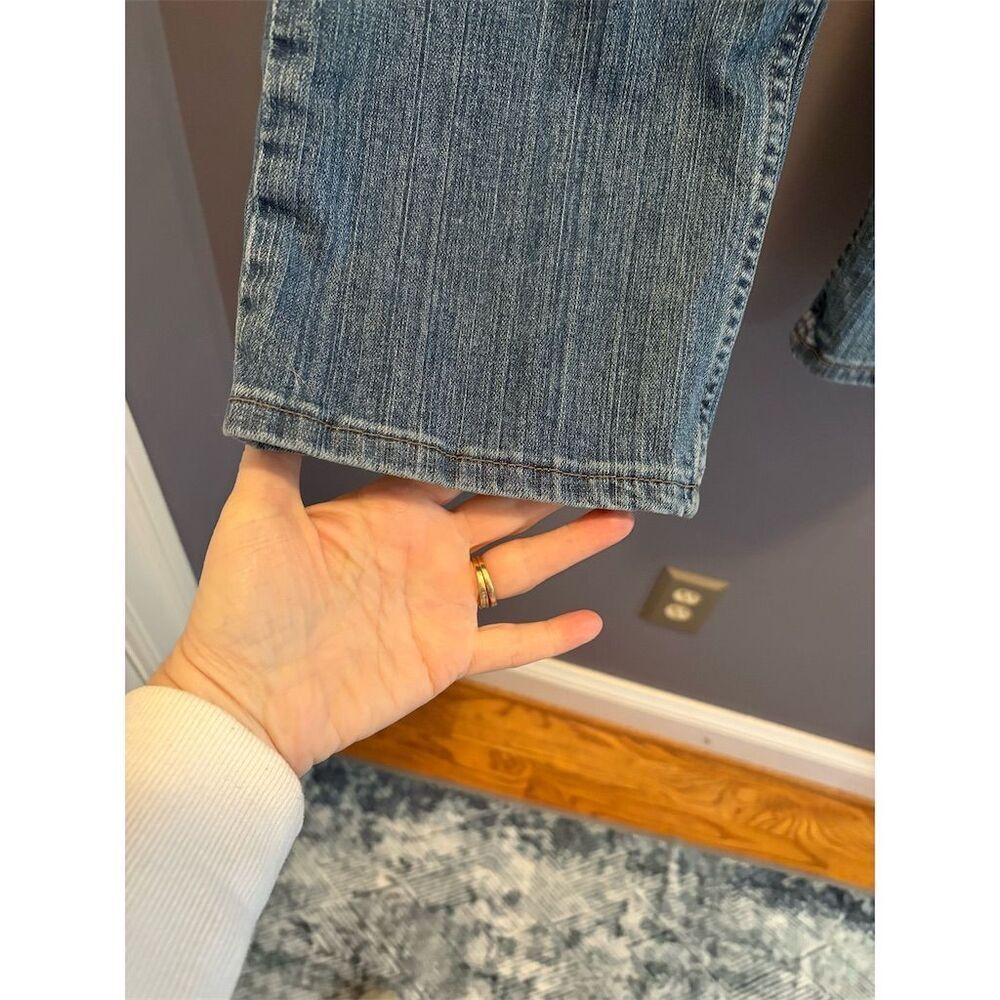 Riders by Lee Women's Size 16 Blue Pinstripe Straight Jeans - Picture 6 of 11